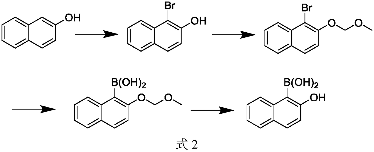 Synthesis method for 2-hydroxy naphthalene-1-boracic acid