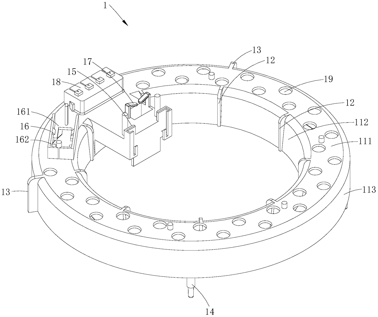 Stator winding end insulation frame, plastic-sealed stator assembly and plastic-sealed motor