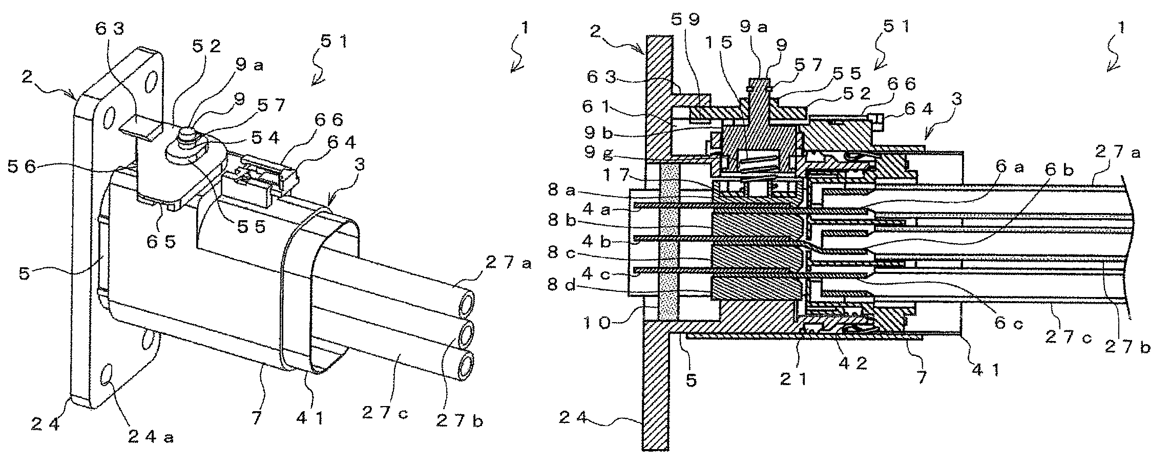 Connector for large power transmission