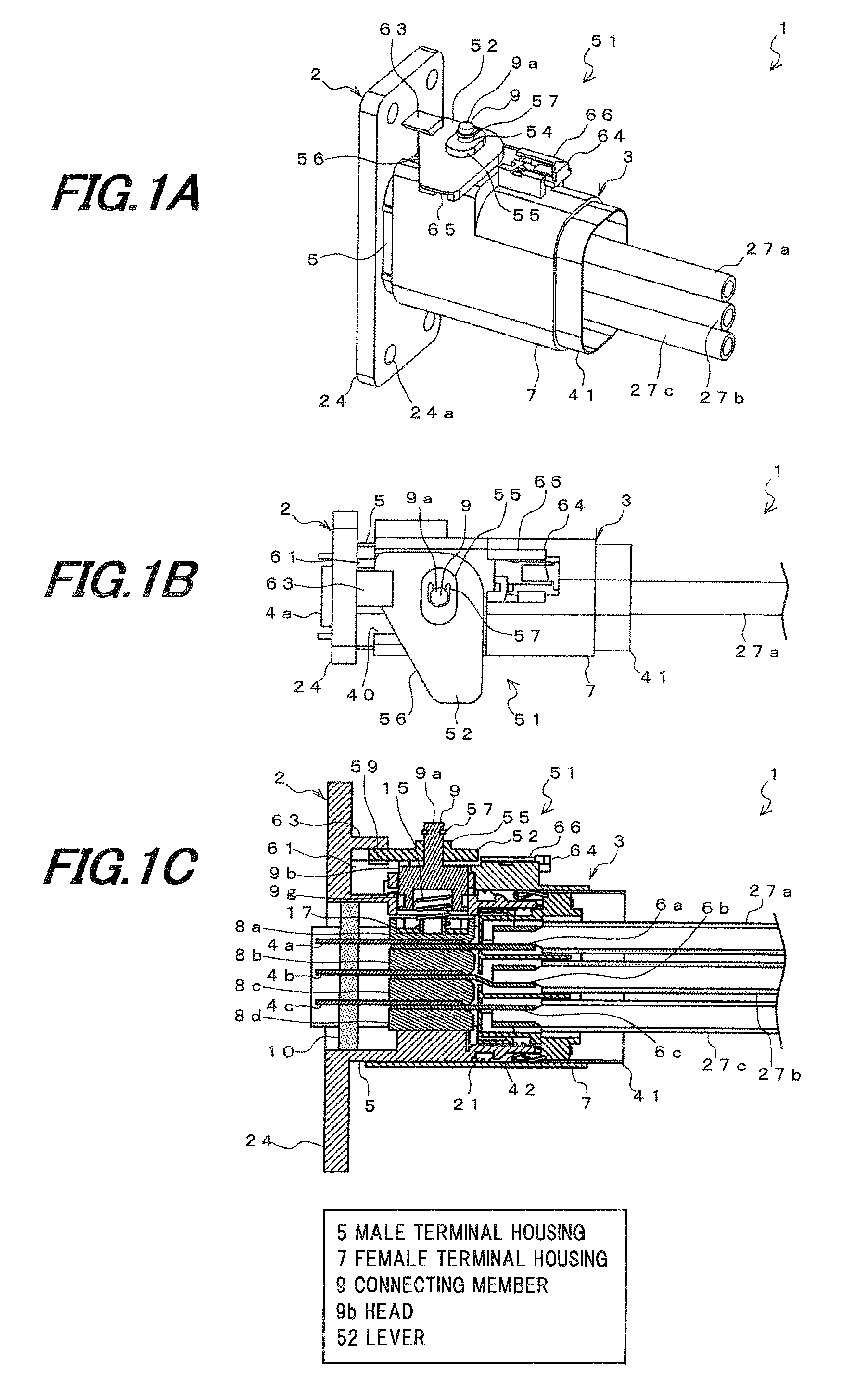 Connector for large power transmission