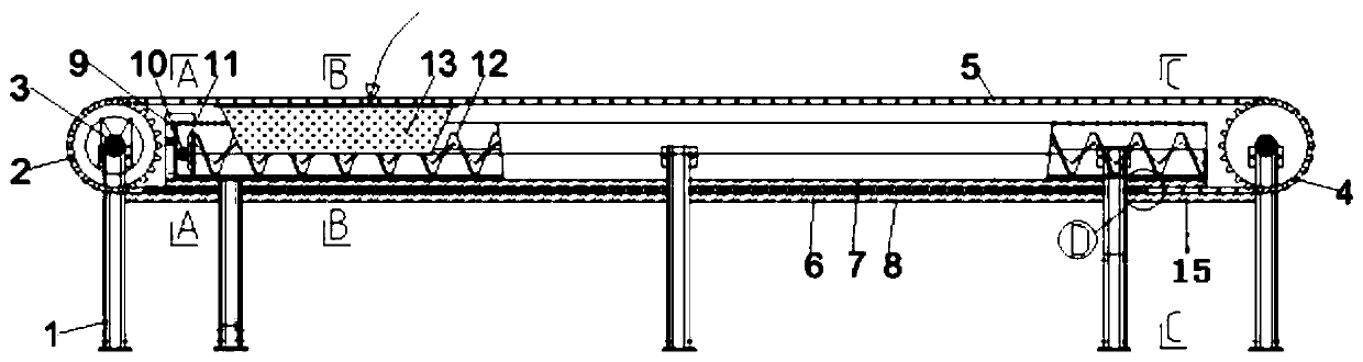 Uniform material distribution type conveyor