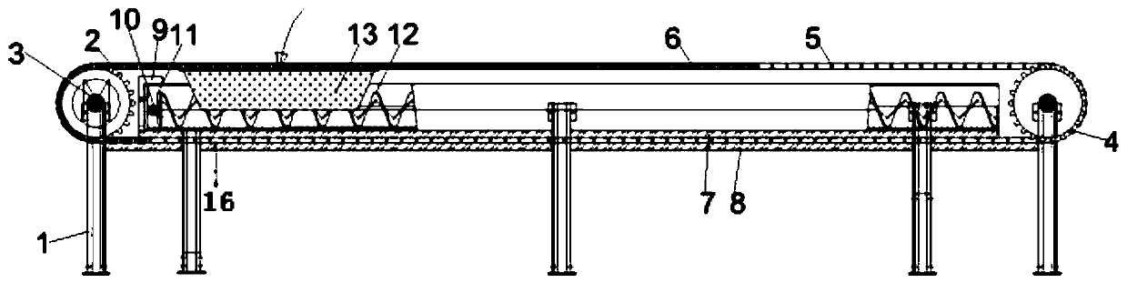 Uniform material distribution type conveyor