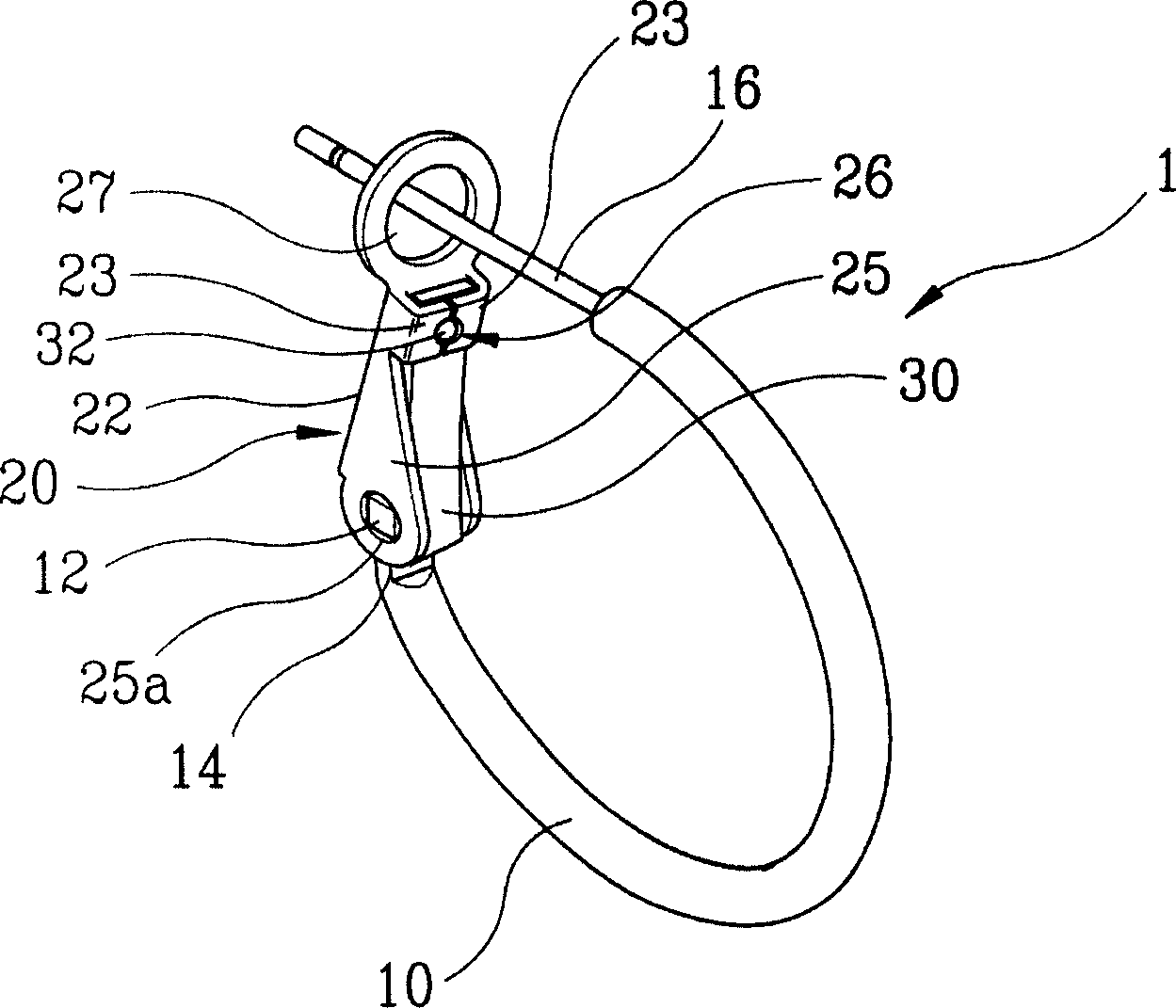 Tension locking device for ring