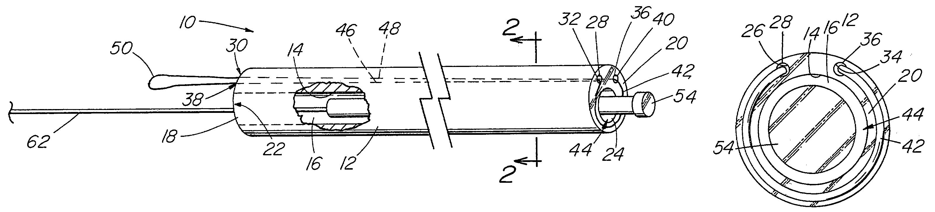 Device for removing an elongated structure implanted in biological tissue