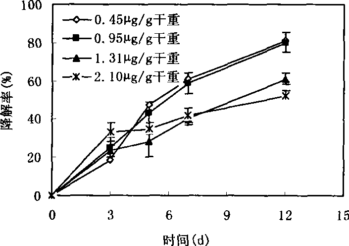 Immobilized biological agent and method for degrading bice green contamination of cultivation aquifer