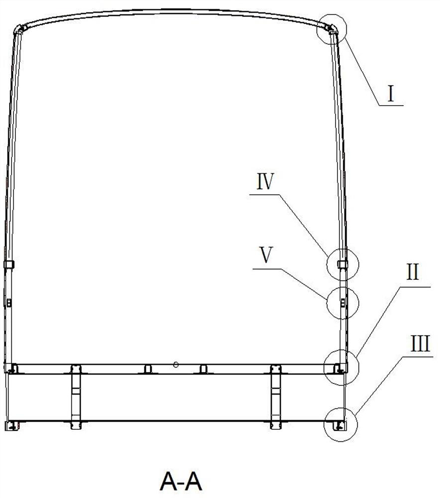 Mortise and tenon type side wall structure of all-aluminum alloy vehicle