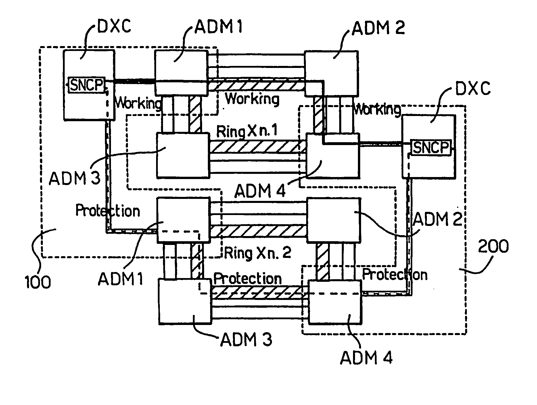 Method for providing extra-traffic paths with connection protection in a communication network, related network and computer program product therefor