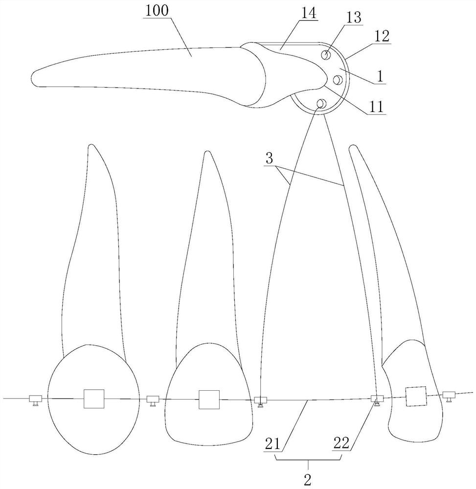 A traction device for horizontal high impacted central incisors