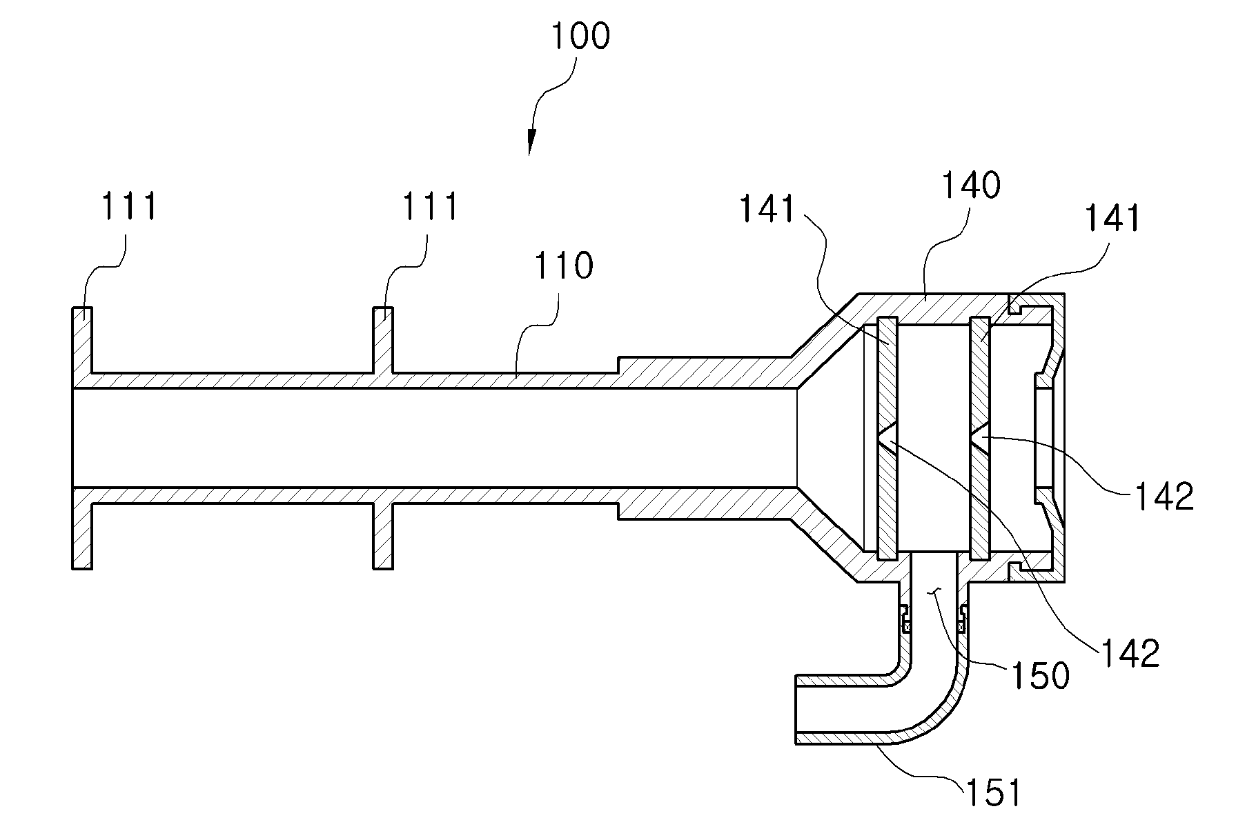 Cannula for preventing spraying of liquid