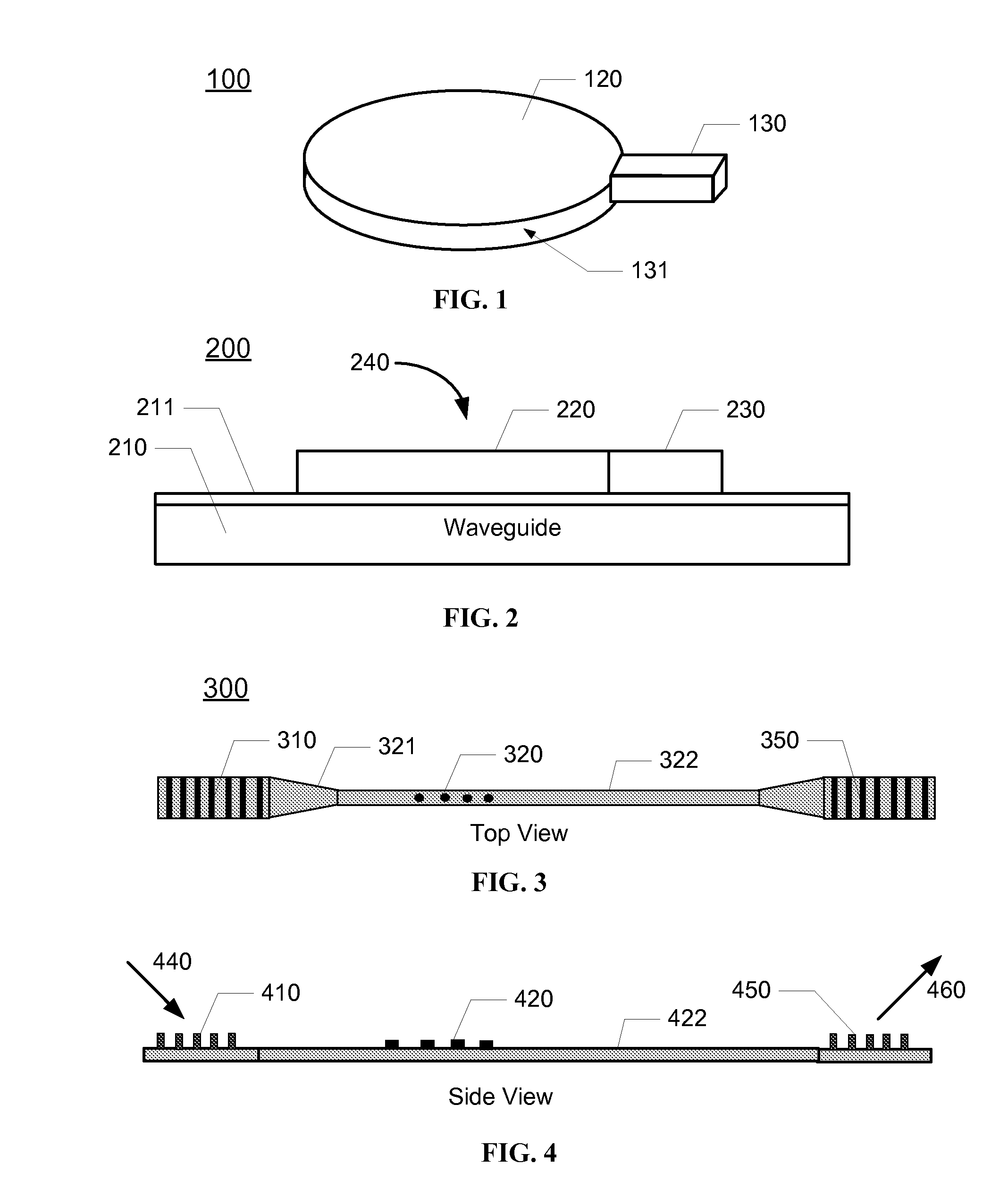 Structure and method to measure waveguide power absorption by surface plasmon element