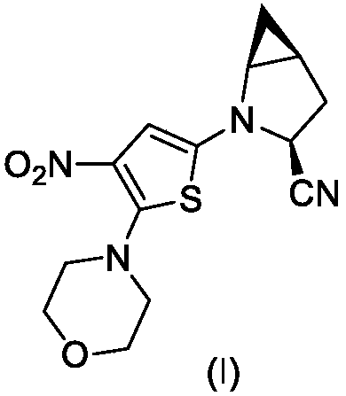 Nitrothiophene bicyclic nitrile compounds and application thereof