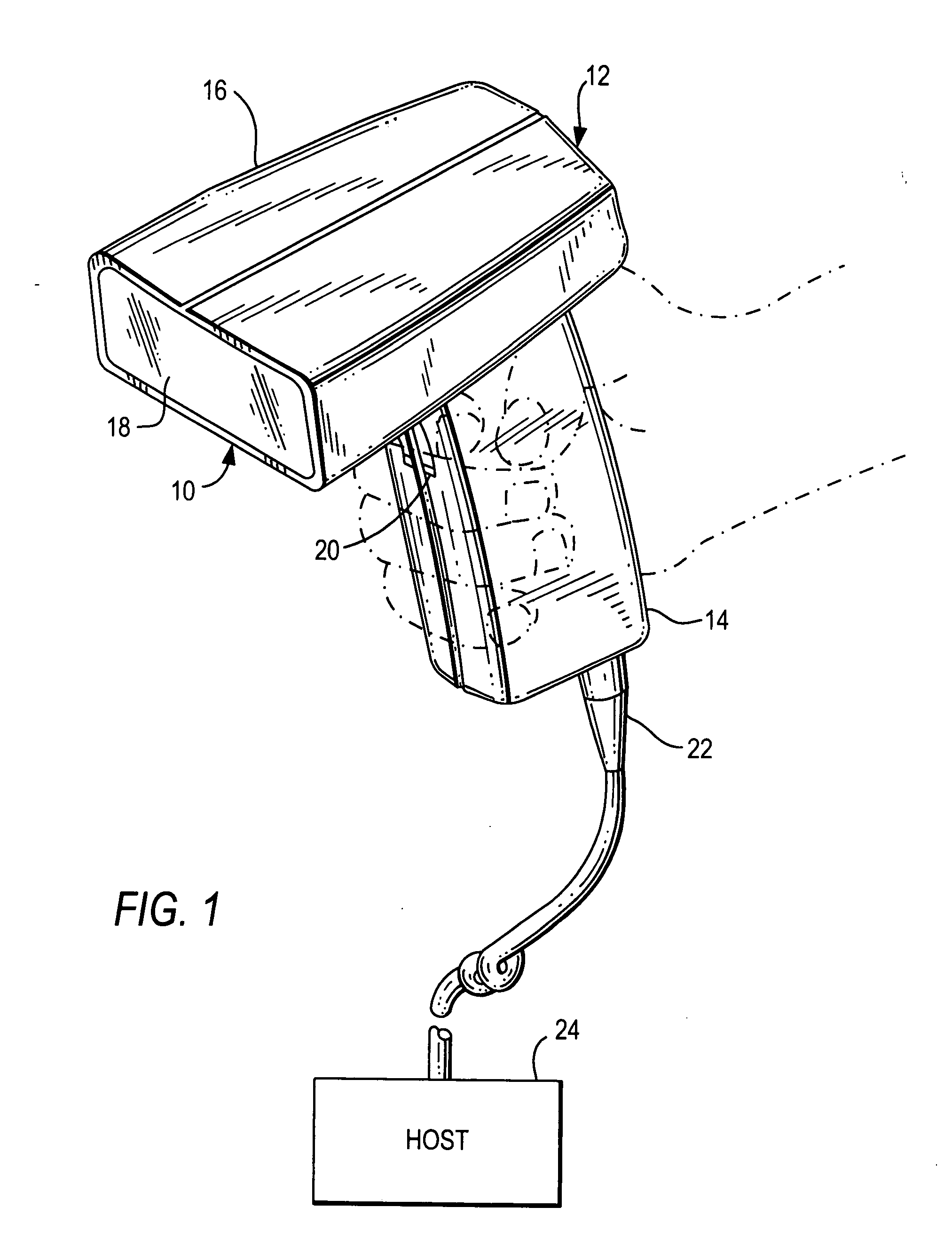 Imaging reader for and method of improving visibility of aiming pattern