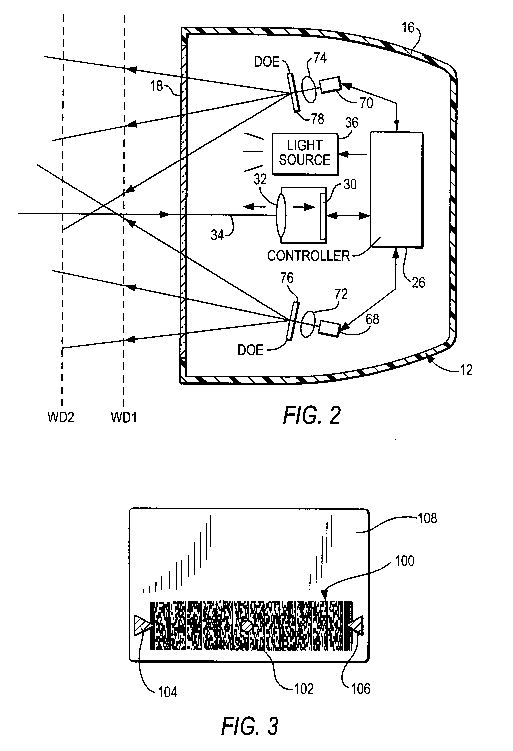 Imaging reader for and method of improving visibility of aiming pattern