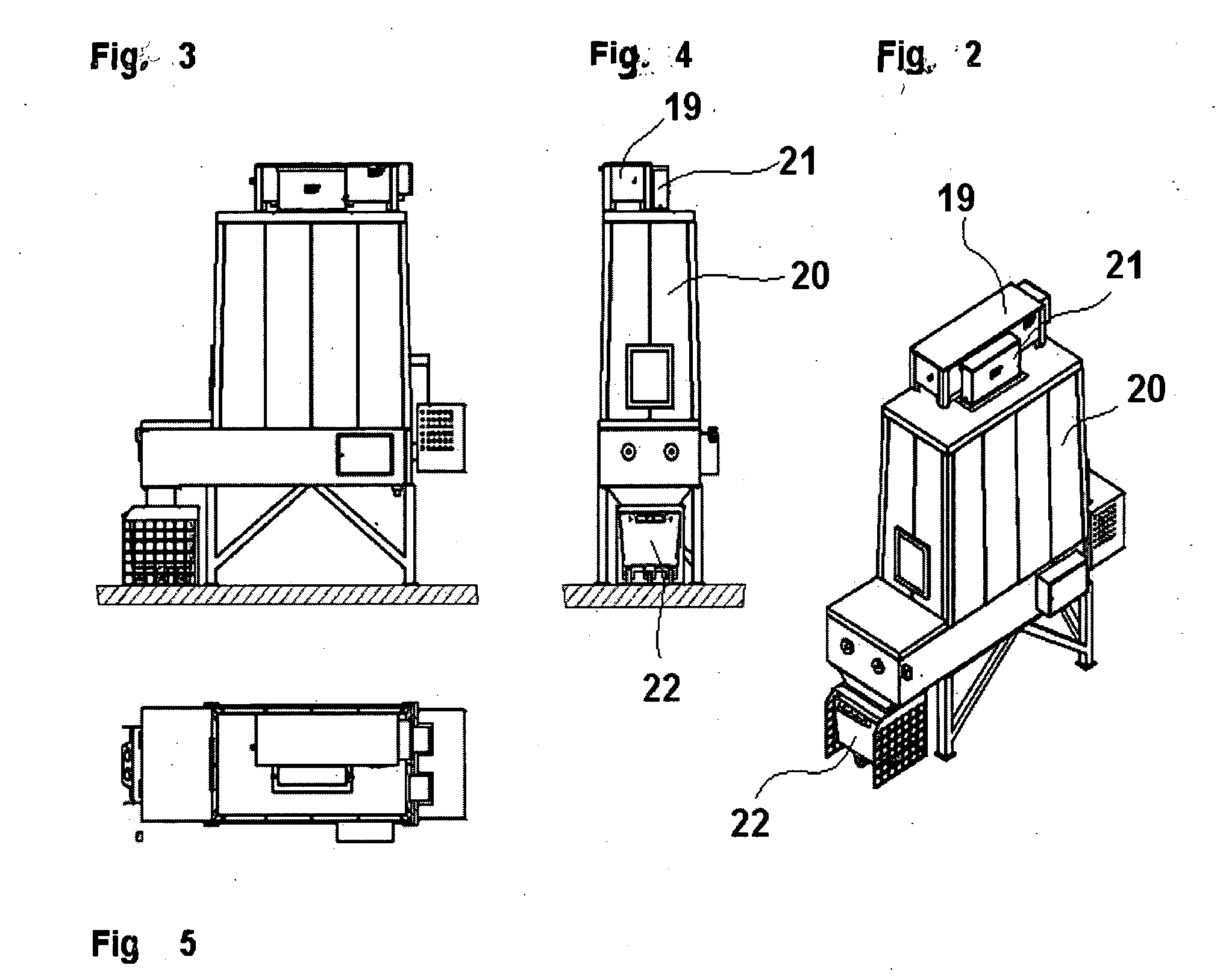 Device and method for disinfection of ice machines, ice silos and/or chutes for transport of ice