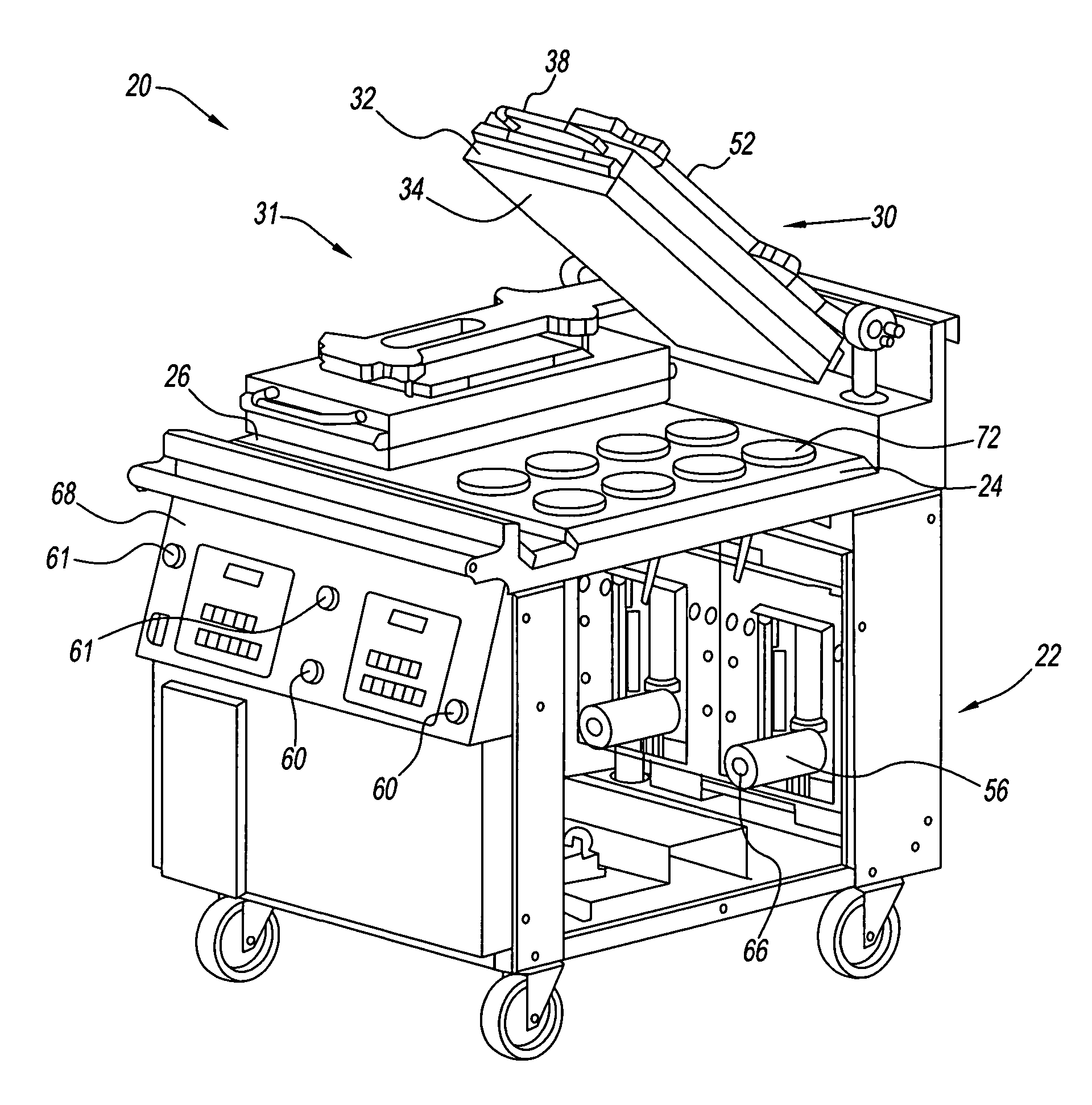 Cooking apparatus and method with product recognition