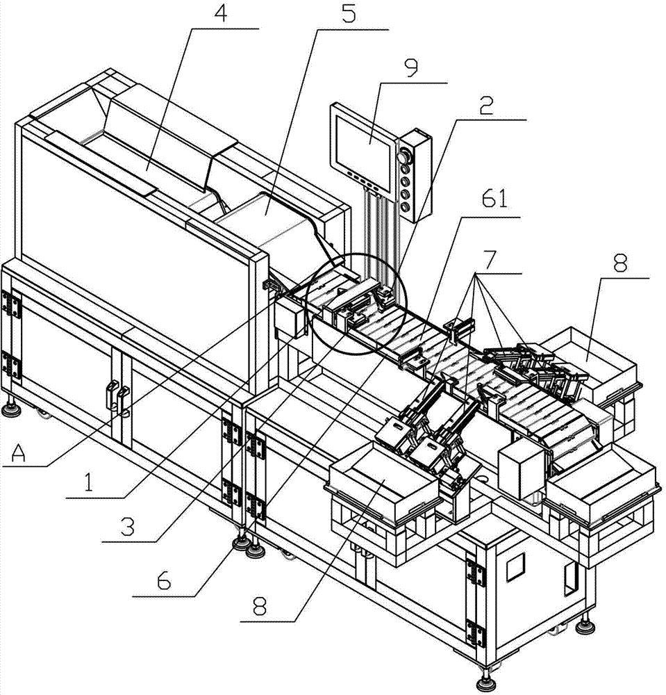 Guiding mechanism and automatic arranging machine for brittle slice products