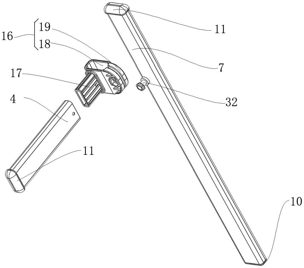 Adjustable bed guardrail supporting structure