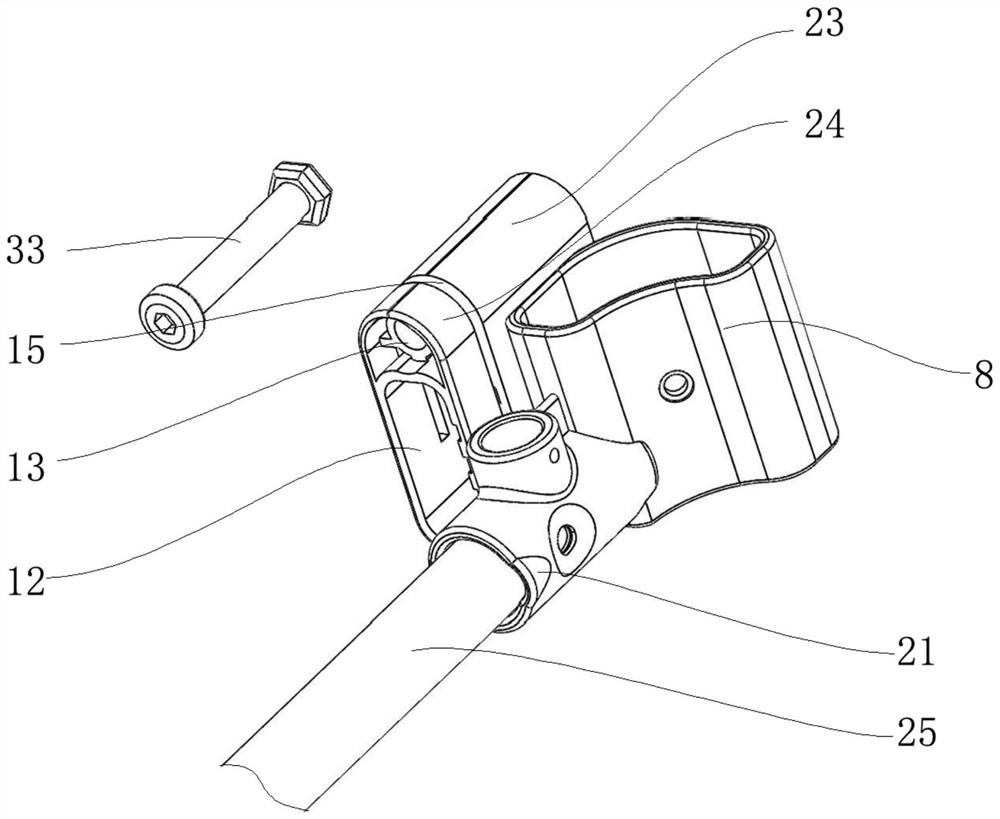 Adjustable bed guardrail supporting structure