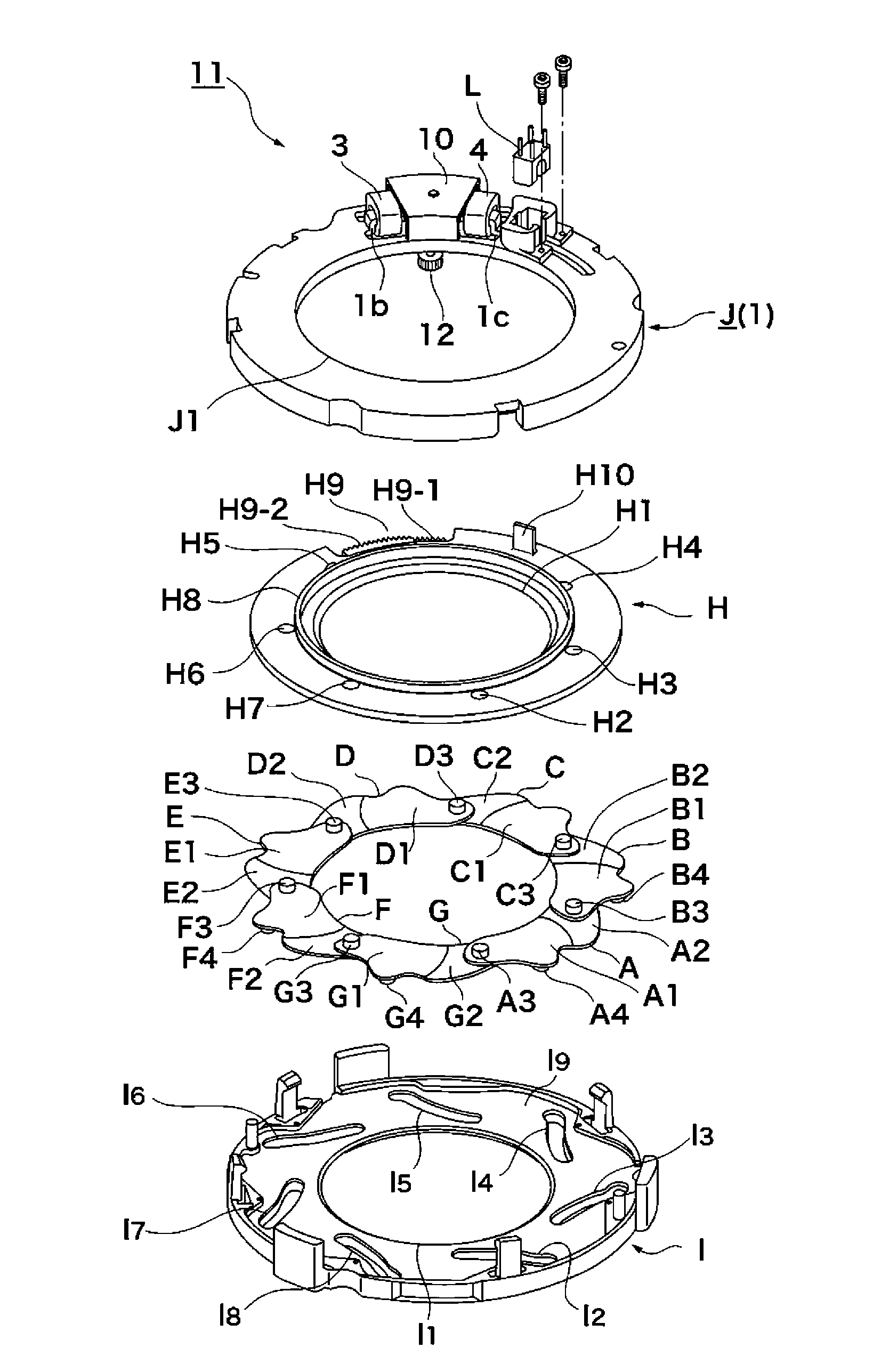 Motor having small size and high output, and light amount adjustment device equipped with the motor