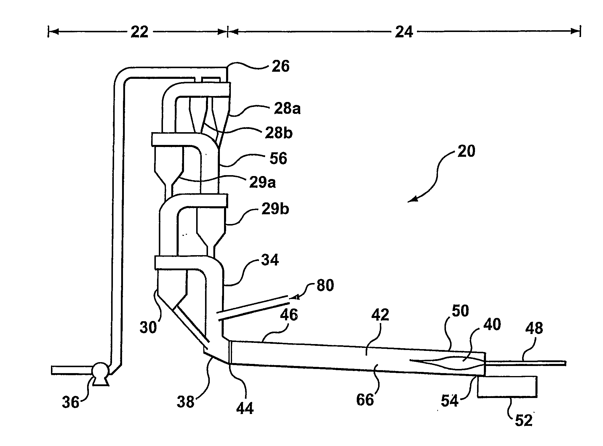 Method and system for process gas entrainment and mixing in a kiln system