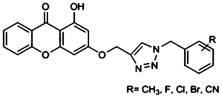 A 1,2,3-triazole-substituted bisphenylpyrone compound and its preparation method and application