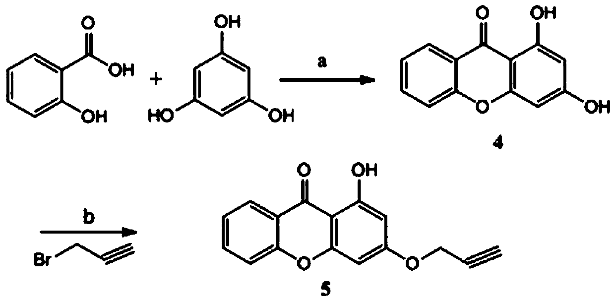 A 1,2,3-triazole-substituted bisphenylpyrone compound and its preparation method and application