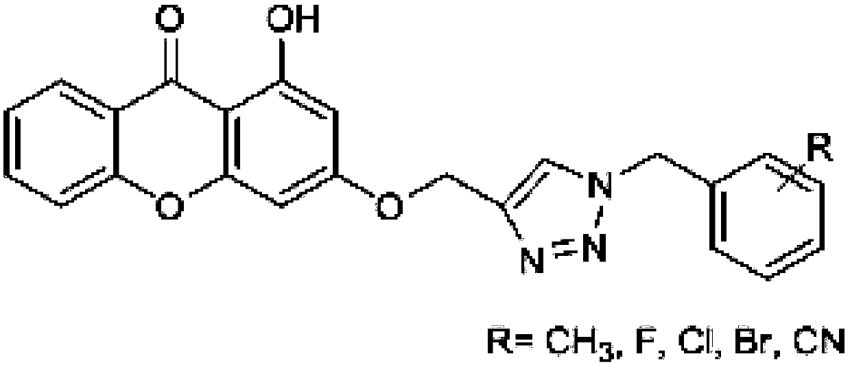 A 1,2,3-triazole-substituted bisphenylpyrone compound and its preparation method and application