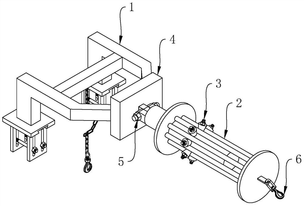 A replacement device and replacement method for tension insulator strings used in substations