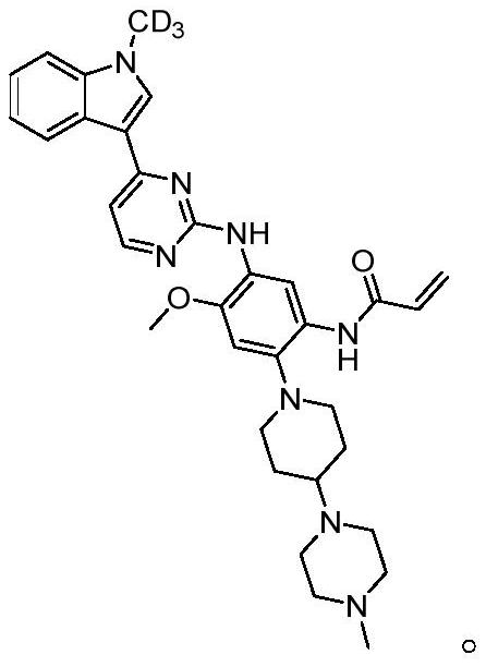 Deuterated 2-substituted aniline-4-indolyl pyrimidine derivative as well as preparation method and application thereof