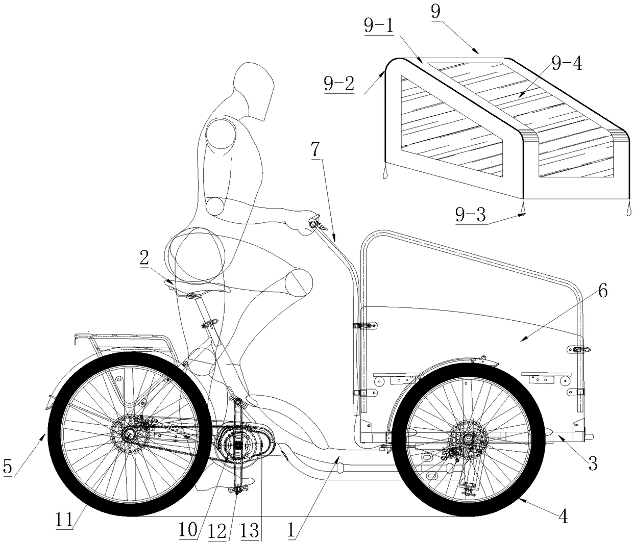 An anti-theft electric tricycle capable of real-time monitoring