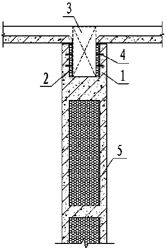 Self-insulation prefabricated partition wall top node without beam template and construction method thereof