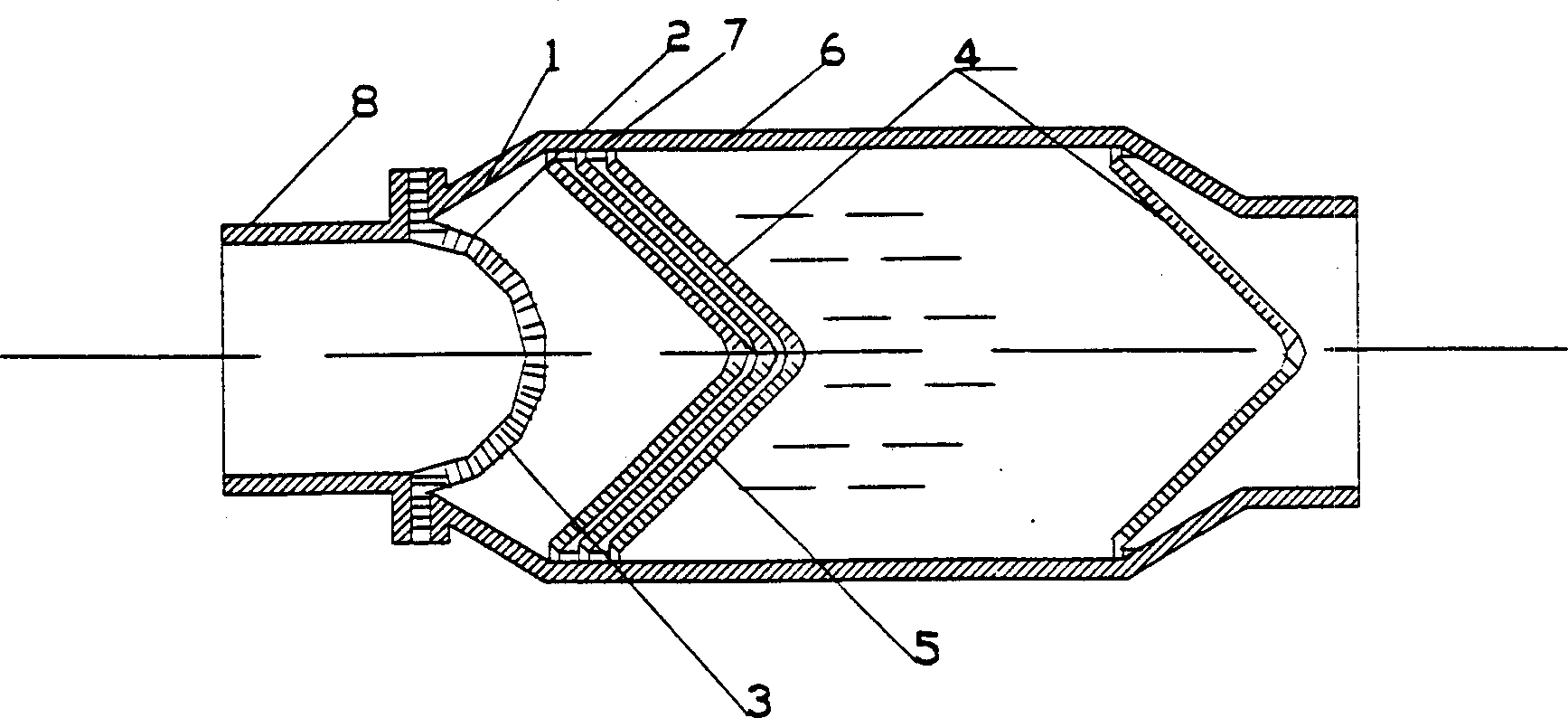 Spherical honeycomb board-based automobile tail gas catalyzing unit