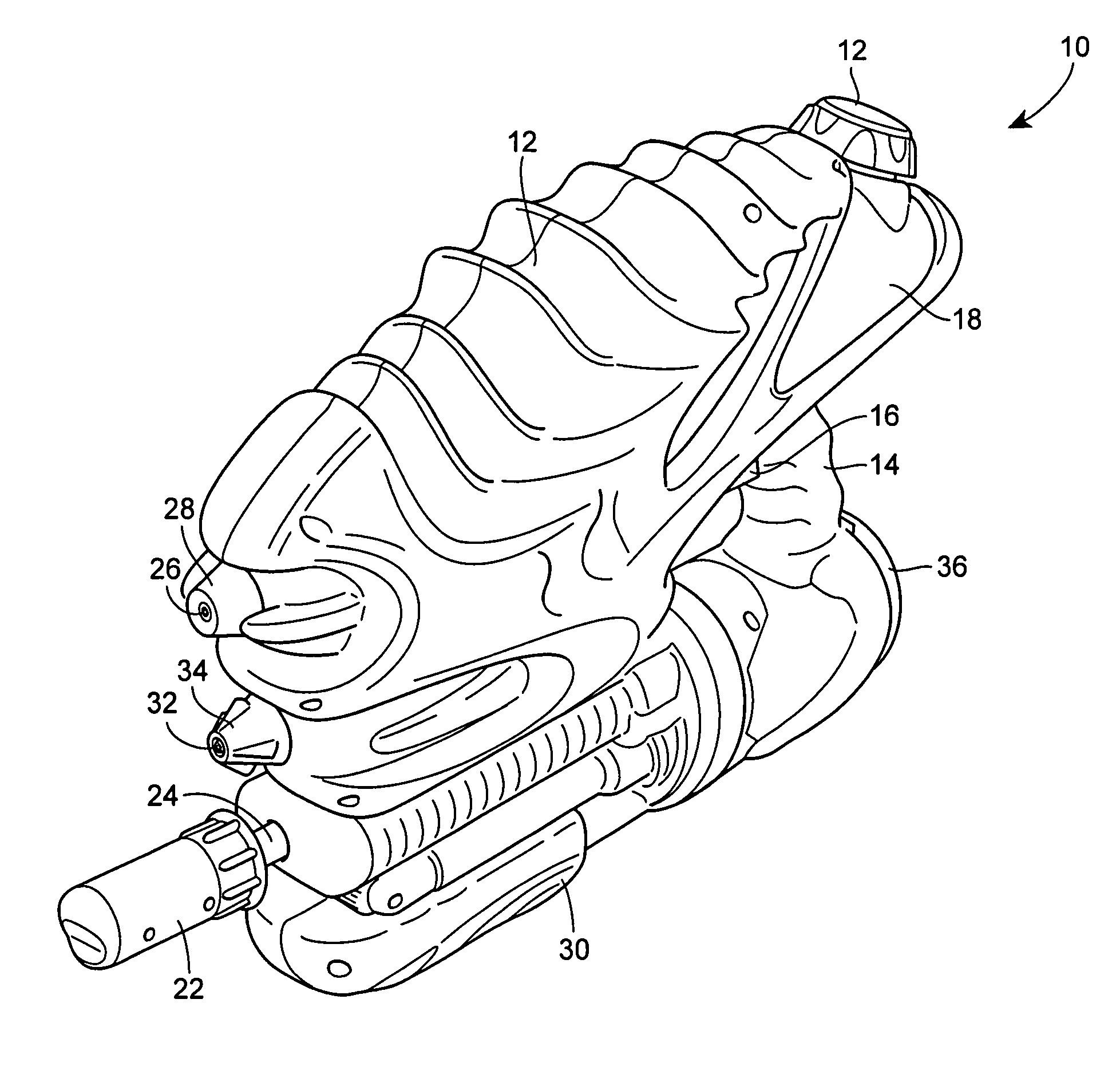 Toy water gun for discharging and mixing multiple liquids