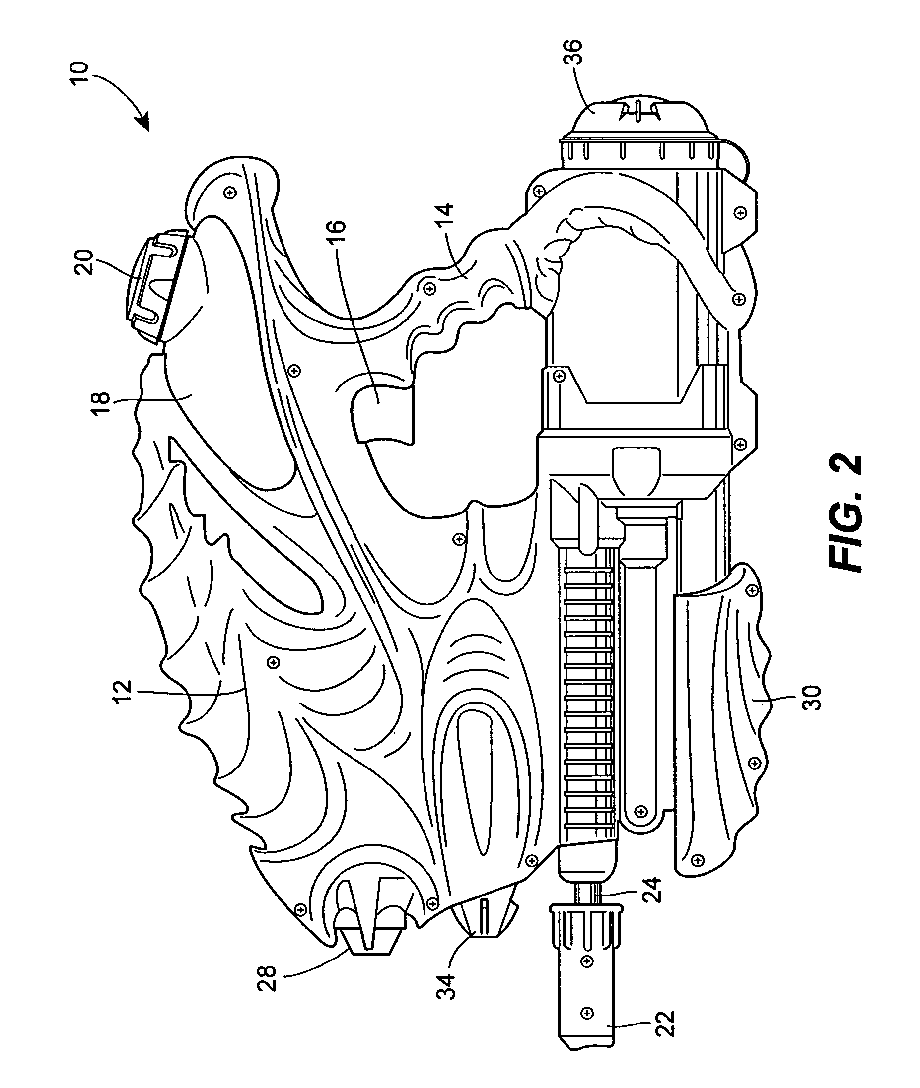 Toy water gun for discharging and mixing multiple liquids