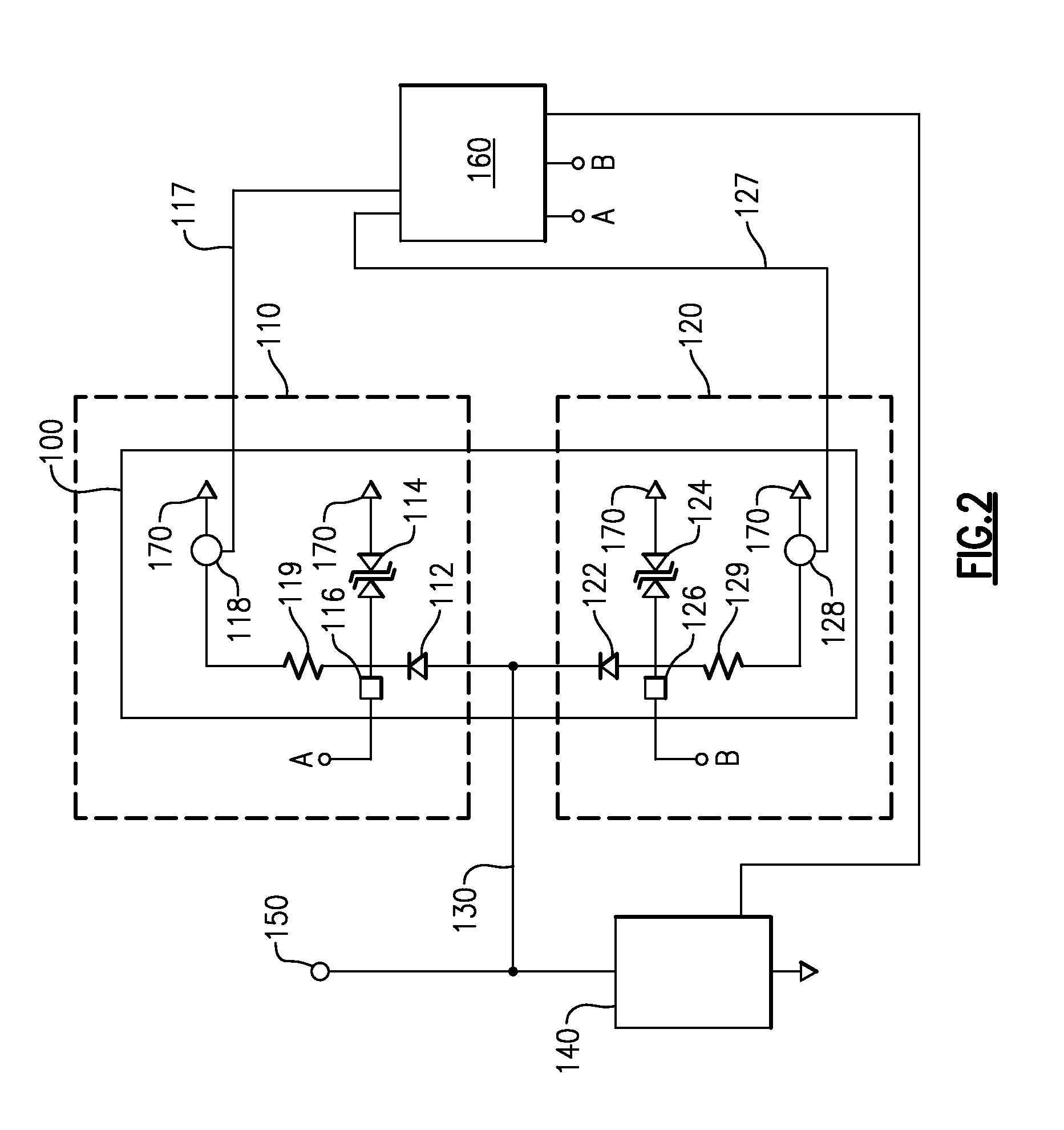 Transient voltage suppression protection circuit including built in testing