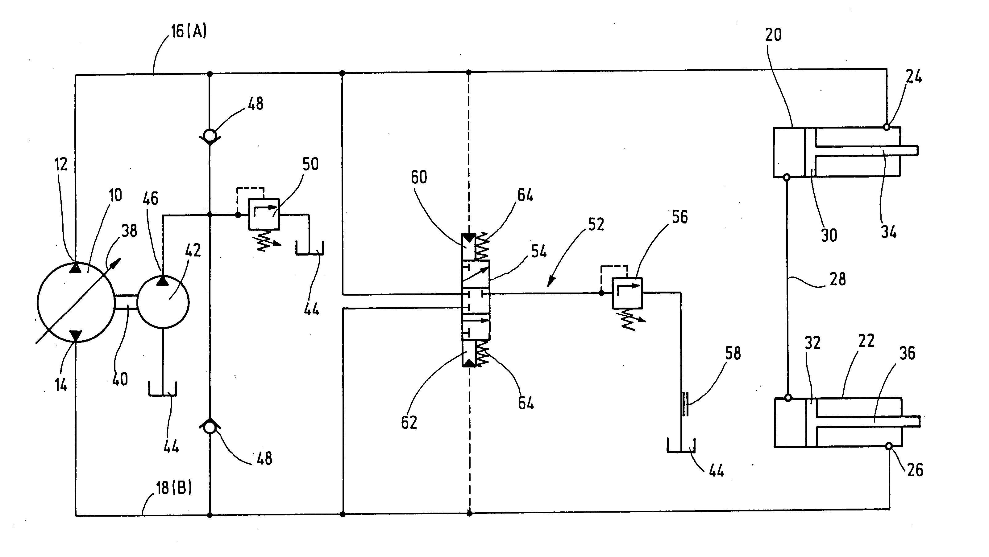 Hydraulic Drive, in Particular for Two-Cylinder Thick Matter Pumps