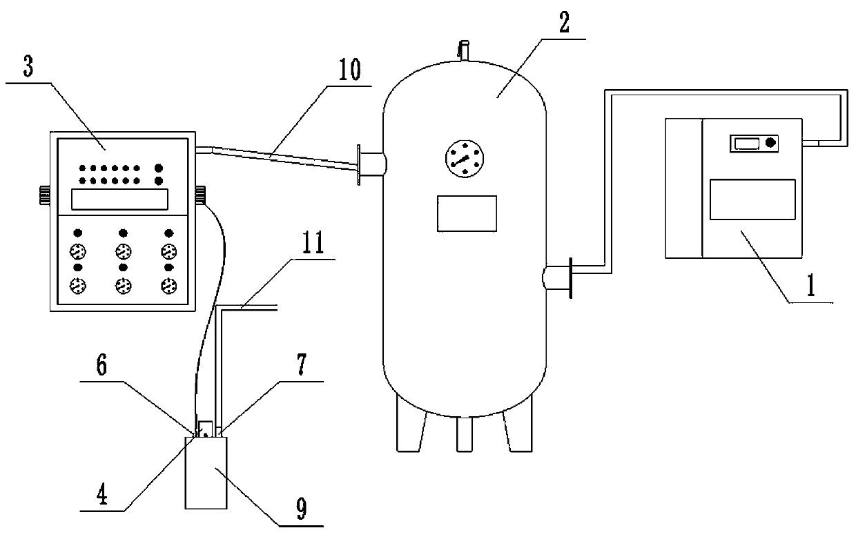 Automatic air pressure drainage kettle device for foundation pit and use method thereof