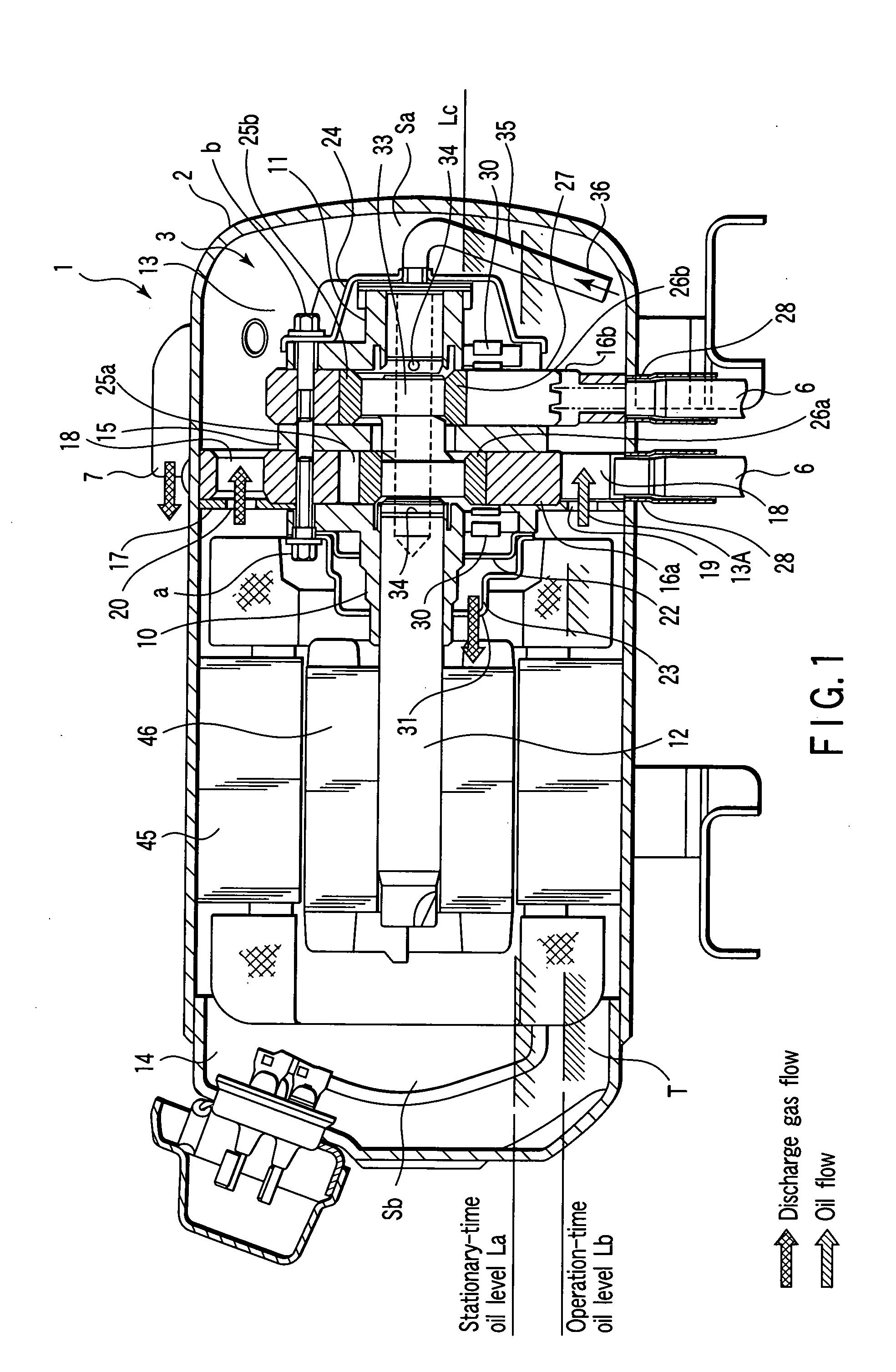 Horizontal rotary compressor