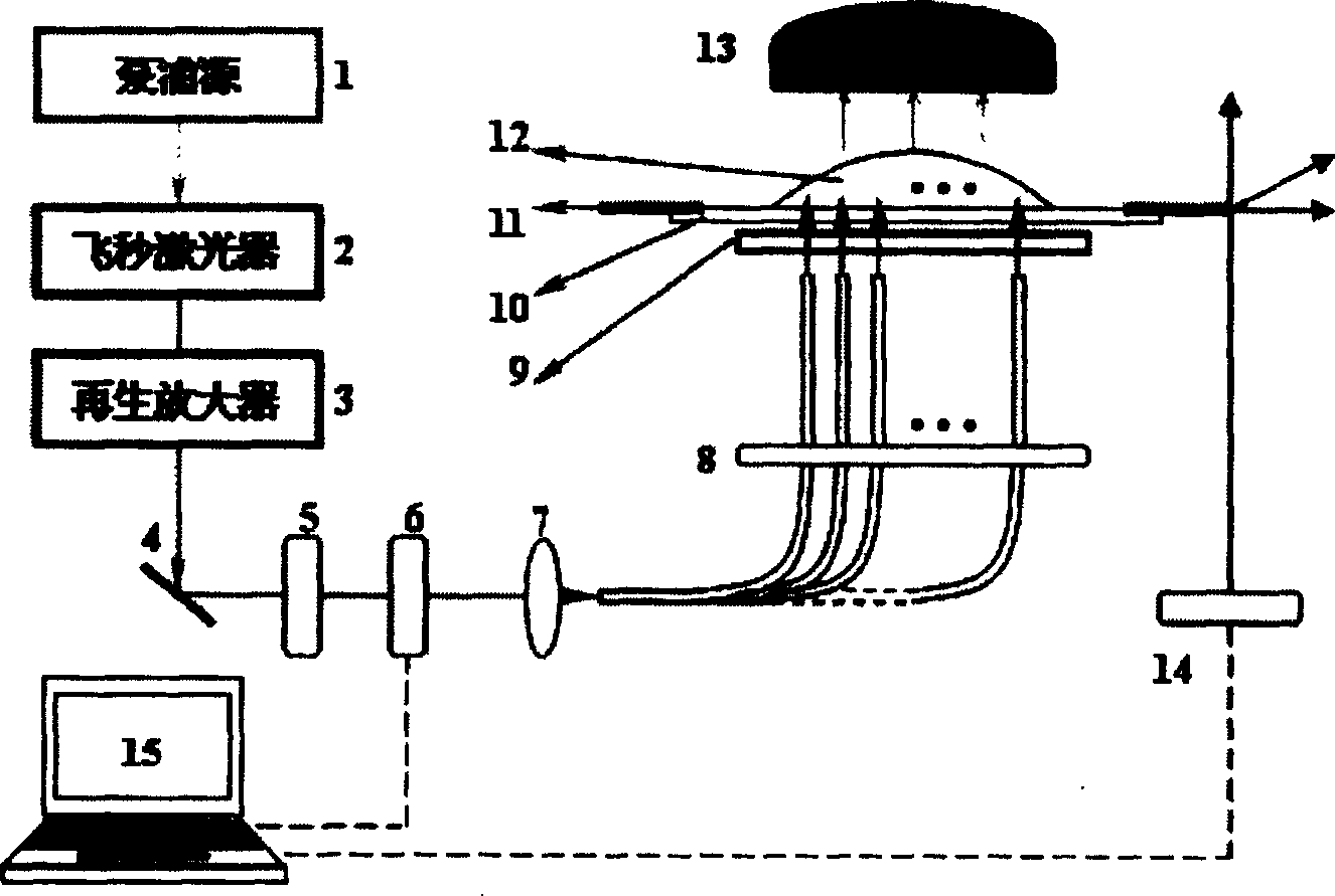 Parallel Fs laser double photon photopolymerization micro-nano processing method and apparatus thereof