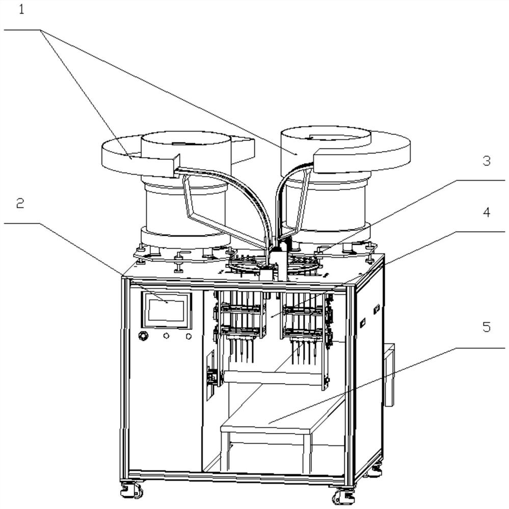 Automatic bead stringing machine for skipping rope bead knots