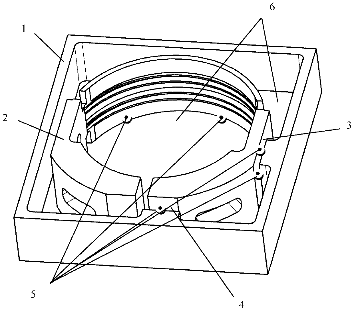Stress-free clamping method for datum plane machining of open thin-walled part