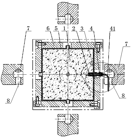 True triaxial fracturing test device