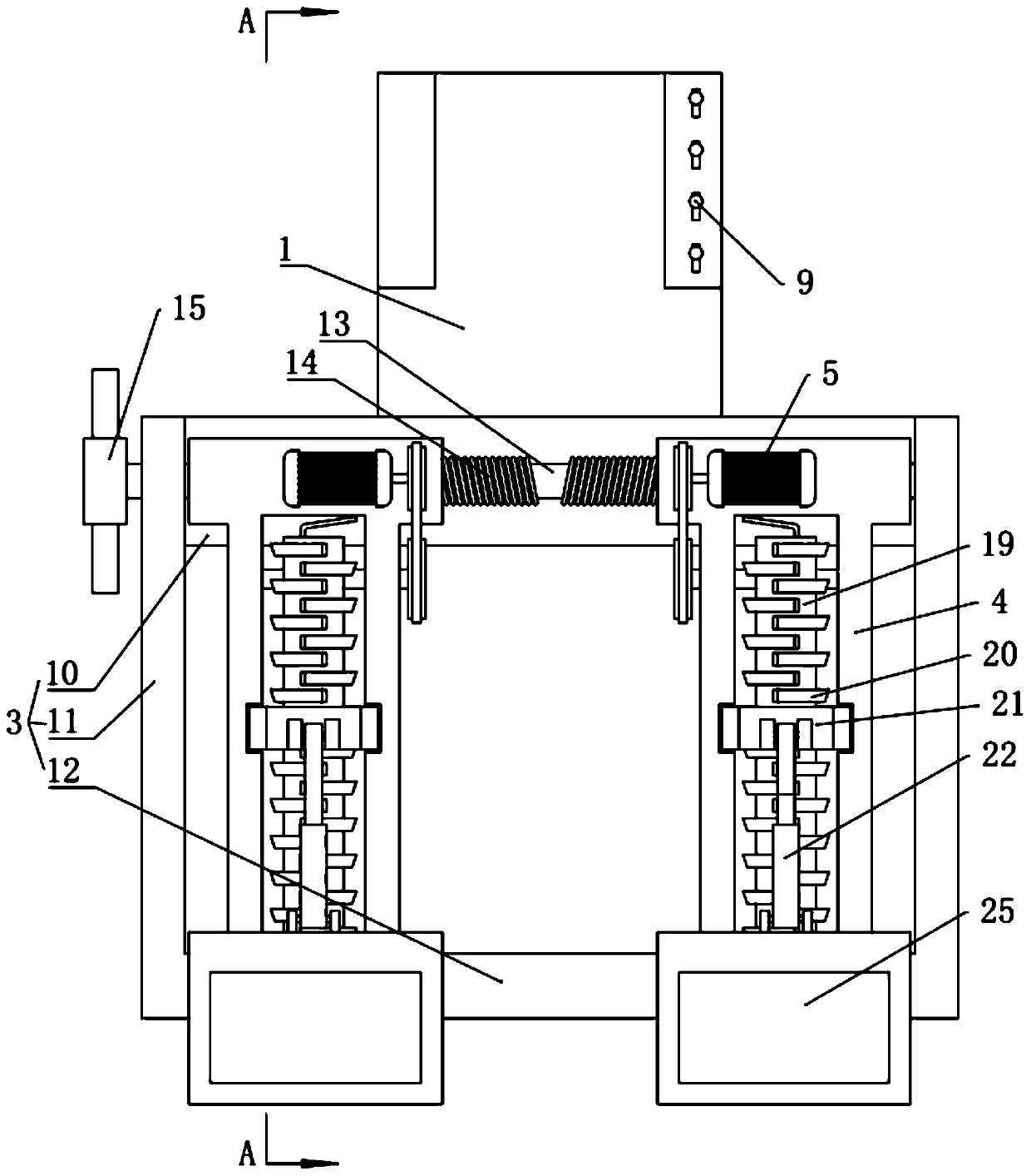 Double-row automatic ditching machine for saline-alkali soil improvement and construction method thereof