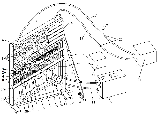 Device and method for carrying out filling mining plane strain simulation test