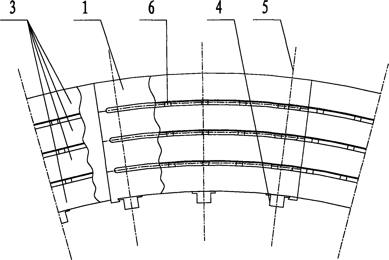 Fan-shaped cushion block for converter transformers and installation method thereof