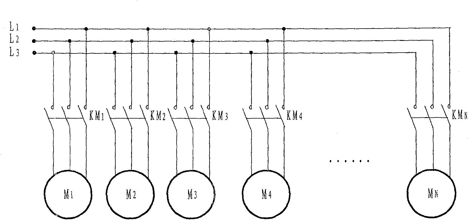 Circuit and method for distant controlling a plurality of electrical equipments by a pair of push-buttons