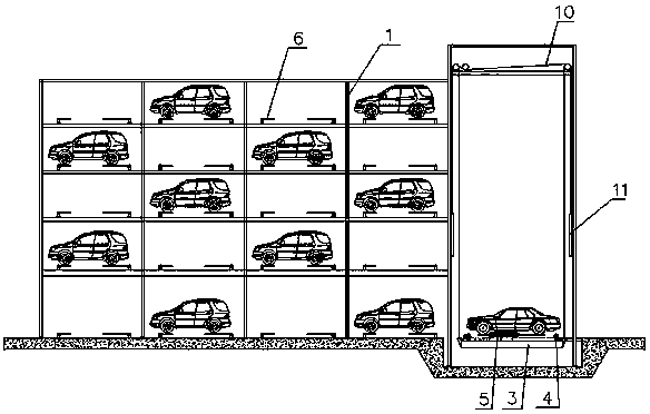 Comb-toothed type transverse storage intelligent parking device