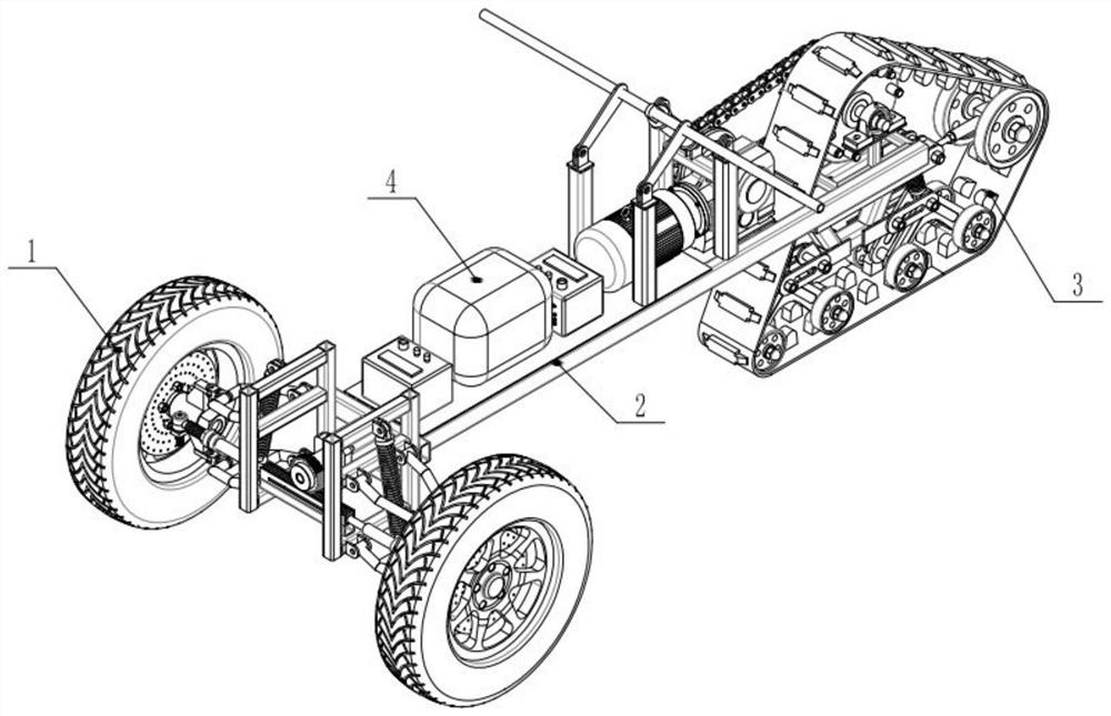 Wheel-track combined type chassis for mountainous region operation