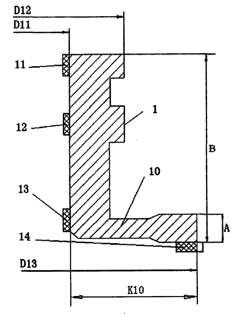 Process for machining L-shaped angular ring