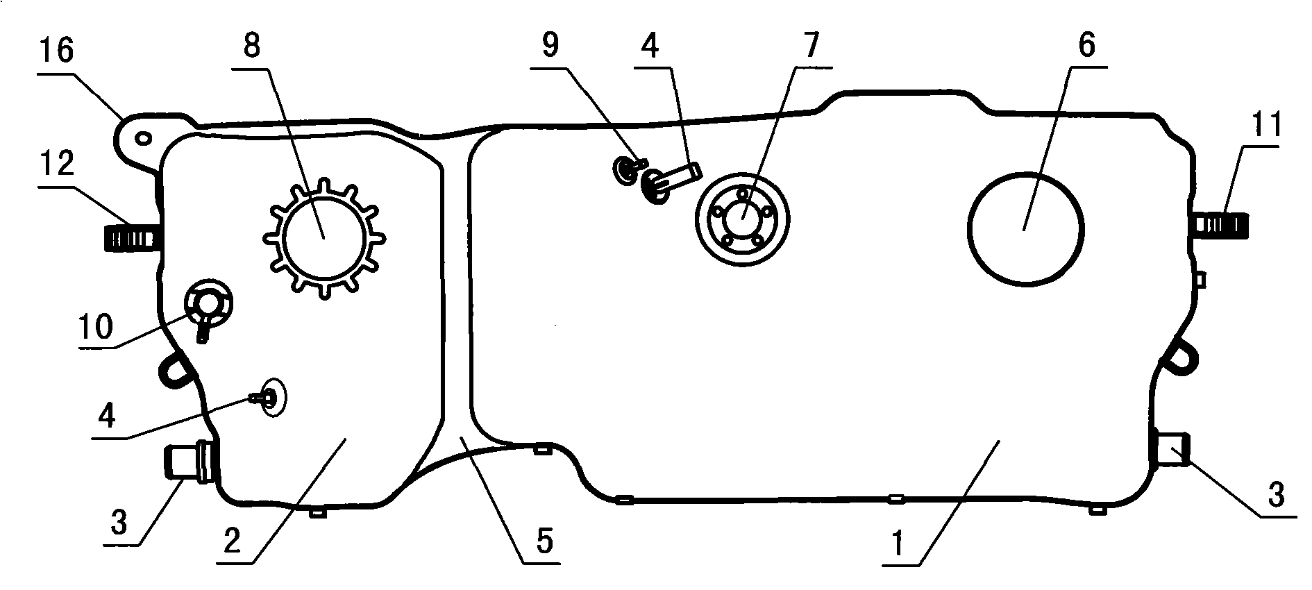 Combined type dual fuel oil tank